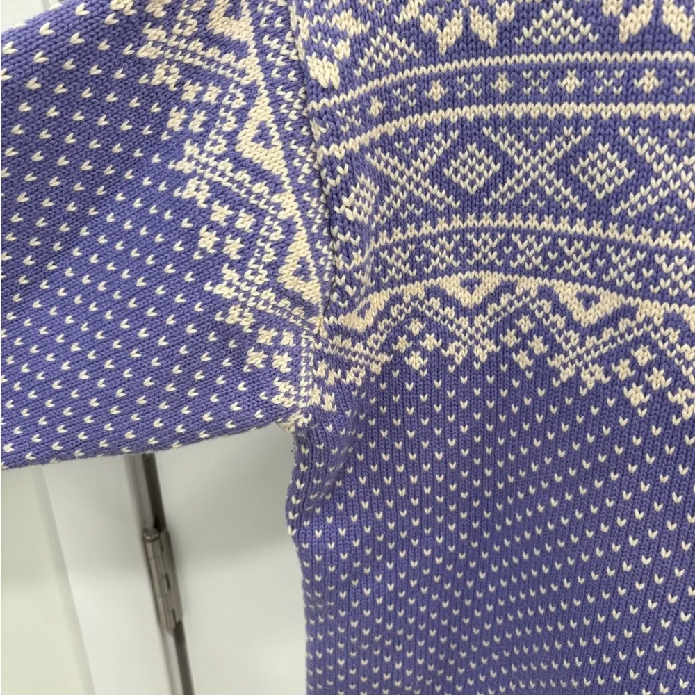 LL Bean Vintage Cotton Fair Isle Knit Sweater Size Large - Picture 9 of 12